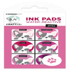 Studio Light Water-Reactive Ink Pads 6/Pkg-Nr. 29, Pinks