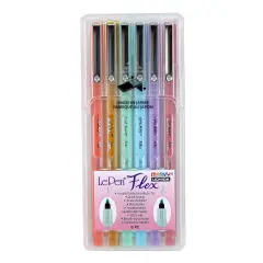 LePen&reg; Flex Marker, Brush Tip, Pastel, 6 Colors