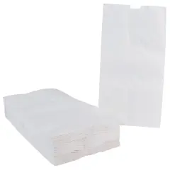 School Smart Paper Bags with Flat Bottom, 6 x 11 Inches, White, Pack of 100