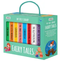 Sassi: My First Library - Fairy Tales - 8 Cardboard Mini-Book Set, Learn By Reading & Playing, Illustrated Story Books, Portable Box, Kid-Toddlers 2+