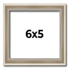 Photo Size Classic Modern Silver Frame - UV Acrylic, Foam Board Backing, Hanging Hardware