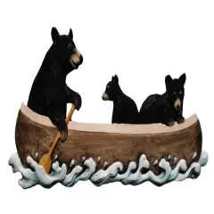 Bear Family in Canoe Wall Art &ndash; 32" x 14"