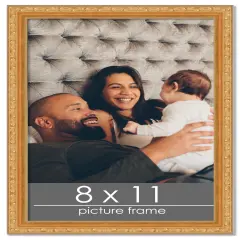 8x11 Museum-Quality Picture Frame with UV-Resistant Acrylic & Acid-Free Backing, Available in 4 Finishes - Gold, Silver, Bronze, and Black