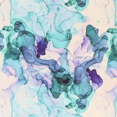 Mook Fabrics Smoke Print Cotton Fabric [108 in. Wide] - By The Yard Teal/Lavender