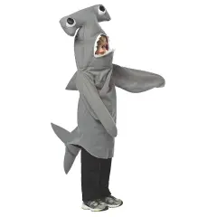Toddler Hammerhead Shark Costume Gray Polyester Tunic with Tail Fins and Head