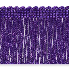 5 Yards of 2" Metallic Chainette Fringe Trim | 5 yard cut Purple