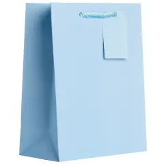 Pack/6: Matte Pastel Blue Gift Bag - 8 x 4 x 10"
