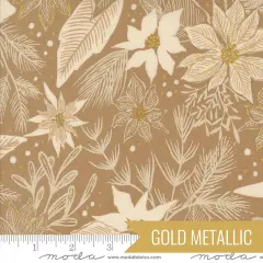 Poinsettia in Mushroom Metallic (45623 15m) | Old World Yuletide | Fancy That Design House Co | Moda