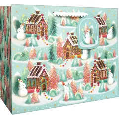 Pack/6: Gingerbread Dreams Gift Bag - 12-1/2 x 5 x 10"