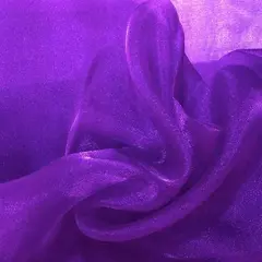 1 Yard Sparkle Crystal Sheer Organza, 60&Prime; Wide 100% Polyester Shiny Fabric Purple