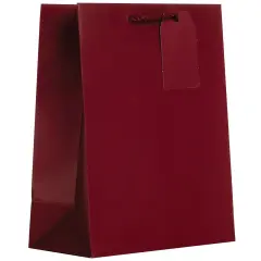 Pack/6: Matte Burgundy Gift Bag - 8 x 4 x 10"