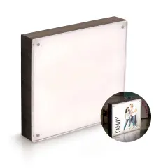We R PhotoLights Backlit Wood Finish W/Acrylic Frame 8"X8"-Ebony