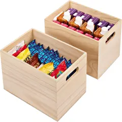 2 Pack Unfinished Wooden Crates Box
