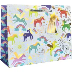 Pack/6: Unicorn Gift Bag - 12-1/2 x 5 x 10"