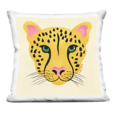 Stupell Industries Modern Wild Cheetah Face Decorative Printed Pillow design by Carrie Cantwell, 18 x 7 x 18