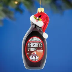 Collections Etc Hershey's Syrup Bottle Glass Christmas Ornament