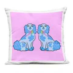 Stupell Industries Blue Posh Poodles Outdoor Printed Pillow design by Katie Conley, 18 x 7 x 18