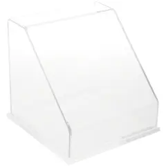 Plymor Clear Acrylic Slanted Front Display Case, 8" x 8" x 8"