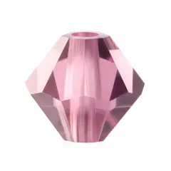 Preciosa 4mm Czech Crystals Bicone Rondelle Beads, 40pcs Light Amethyst