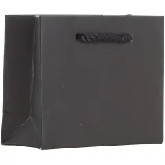 Pack/6: Matte Black Gift Bag - 5 x 2 x 4"