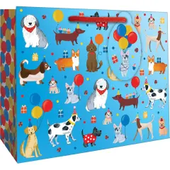Pack/6: Party Dogs Gift Bag - 12-1/2 x 5 x 10"