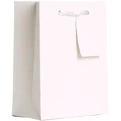 Pack/6: Matte White Gift Bag - 6 x 3 x 7-1/2"