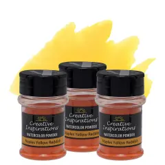 Creative Inspirations Powder Watercolor Paint 3 Pack - 38g Shaker Bottle, Naples Yellow Reddish - Dye-Based Water-Soluble Crystalline Pigments - Non-Toxic, Perfect for Abstract and Spontaneous Effects