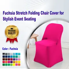 Fuchsia Stretch Folding Chair Cover for Stylish Event Seating