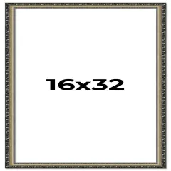 16x32 Museum-Quality Picture Frame with UV-Resistant Acrylic & Acid-Free Backing, Available in 4 Finishes - Gold, Silver, Bronze, and Black