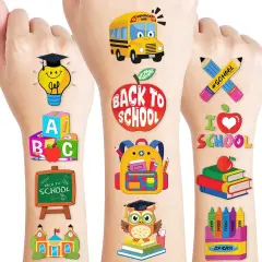 96 PCS Back to School Pre-Cut Temporary Tattoos for Kids
