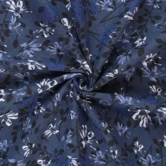 Mook Fabrics Aster Flannel Fabric [108 in. Wide] - By The Yard True Navy