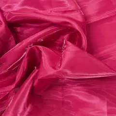 1 Yard Crystalized Reflective Liquid Bridal Satin Fabric Shimmering Polyester Material 59/60 Inch Width Fuchsia