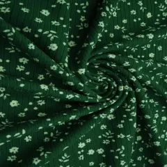 1 Yard Green 4X2 Yummy Rib Ditsy Floral Flower Stretch Knit Fabric 58/60 Inches Wide