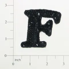 Pack of 3 Letter F Sequin Applique