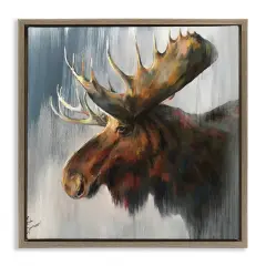 Stupell Industries Samuel Modern Moose Painting Floating Frame By Linda Sperruzzi