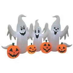 6' Inflatable Halloween Ghosts with Jack-o'-Lanterns Light-Up Outdoor Yard Decoration