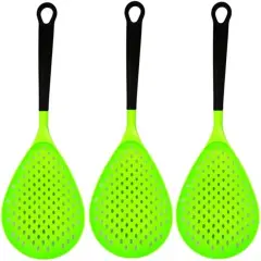 Handy Housewares 15" Handheld Strainer Scoop Colander Skimmer Spoon with Long Handle - Green