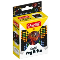 Quercetti: Peg Brite Refill Pack - 180pc Replacement Pegs For The Light-Up Image Toy, 6 Colors, Mosaic Board Art Pieces, Free Play Designing, Kids 3+