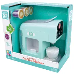 Nothing But Fun Toys: My First Coffee Maker - Teal - Light & Sound Kitchen Appliance Toy, Mug & Drink Capsule Accessories, Pretend Play Set, Kids 3+