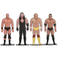 FleXfigs: WWE Legends - 4 Character Pack - Pro Wrestler Articulated Action Figures, Flex It - Pose It!, Collectible Toy Miniatures, Licensed, Kids 3+