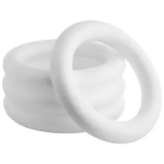 4 Pack Foam Wreath Forms, 10 Inch Rings for Crafts, DIY Projects, Holiday Decor (White)