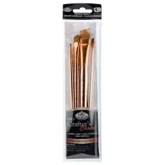 RCC PRO101-ZP | Crafter's Choice&trade; Pro 4pc Synthetic Sable Angular Brush Set
