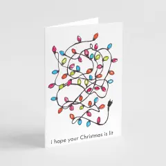 Funny Christmas Greeting Cards Boxed Set of 24 Holiday Notecards Featuring I Hope Your Christmas Is Lit Design, Perfect for Humor and Lighthearted Festive Wishes