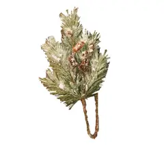 Flocked Pine Spray With Cones, 24"