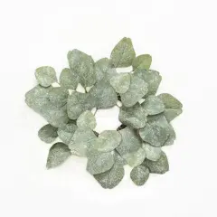 Frosted Dollar Eucalyptus Leaf Candle Ring 3.5"