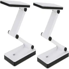 Foldable LED Desk Lamp Portable LED Table Lamp Folding Light Sensitive Touch Control 3 Levels Adjustable Brightness Battery and USB Powered for Travel Studing Home Office School(2 Packs)
