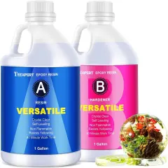 Teexpert Epoxy Resin Crystal Clear: 2 Gallon Epoxy Resin Kit Casting Resin Non Toxic High Gloss for Casting Coating Art DIY Craft Jewelry Wood Table - 2 Part(1gallon Resin and 1gallon Hardener)