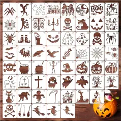 60pcs Small Halloween Stencils for Crafts(60 halloween)