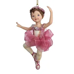Red Ballet Ballerina Ornament - Arabesque Pose