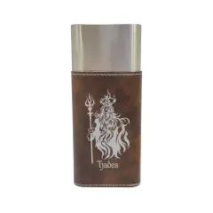 Cigar Case with Cutter - Hades God of the Underworld - Leather Rustic/Silver